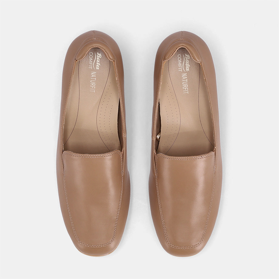Flora Court Block Heel - Taupe