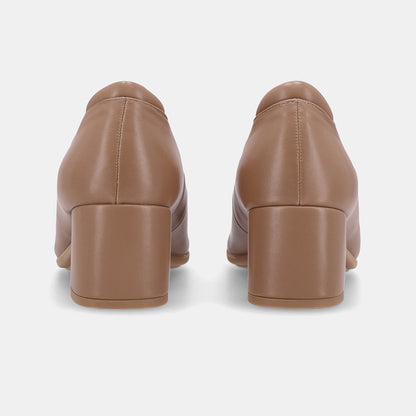 Flora Court Block Heel - Taupe