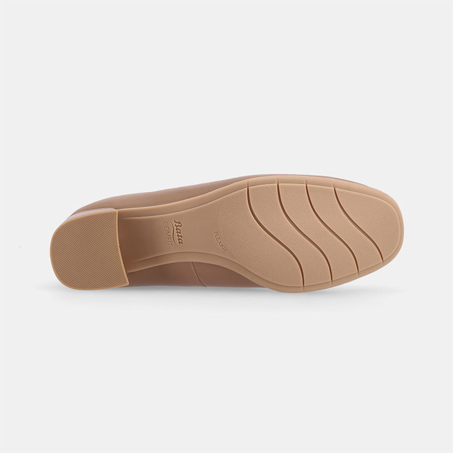 Flora Court Block Heel - Taupe