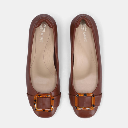Flora Court Block Heel - Brown