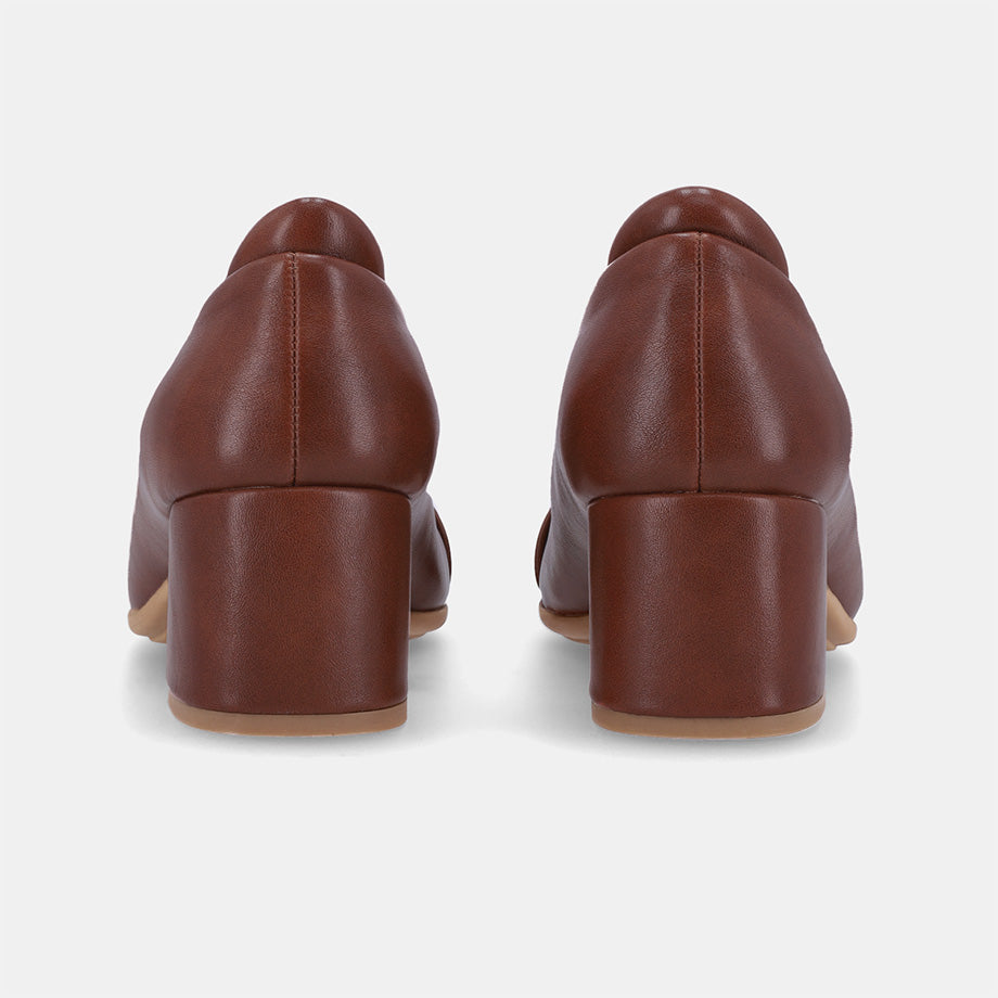 Flora Court Block Heel - Brown