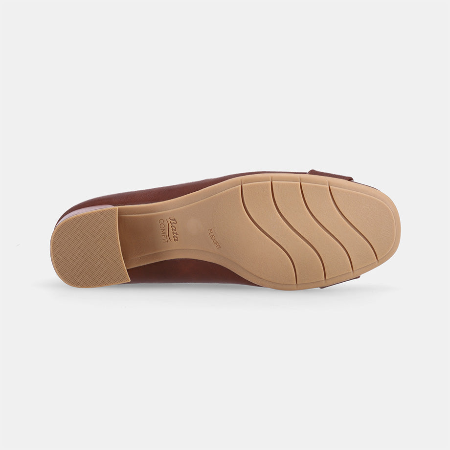 Flora Court Block Heel - Brown