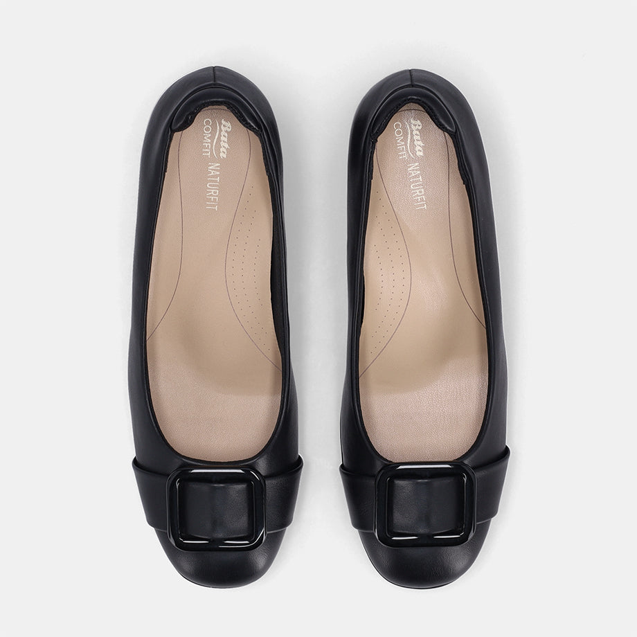 Flora Court Block Heel - Black