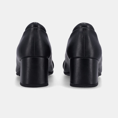 Flora Court Block Heel - Black
