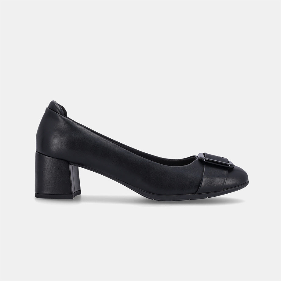Flora Court Block Heel - Black