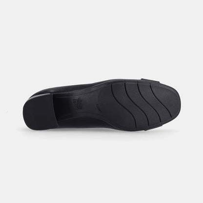 Flora Court Block Heel - Black