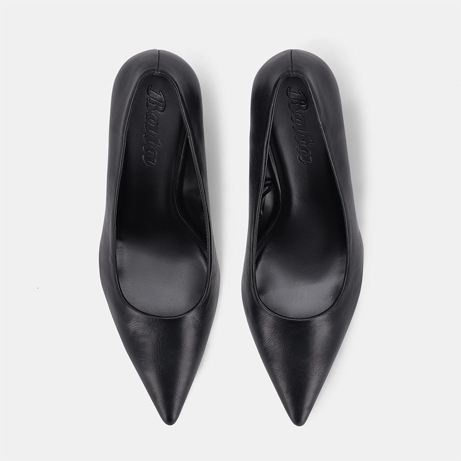 York Wedge Court Shoe - Black