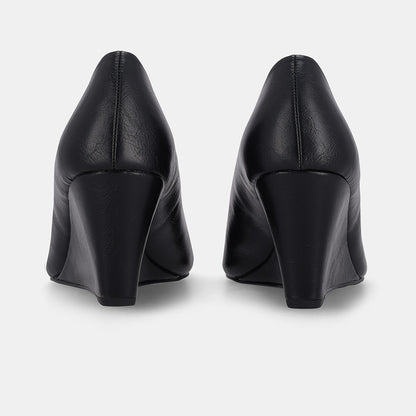 York Wedge Court Shoe - Black