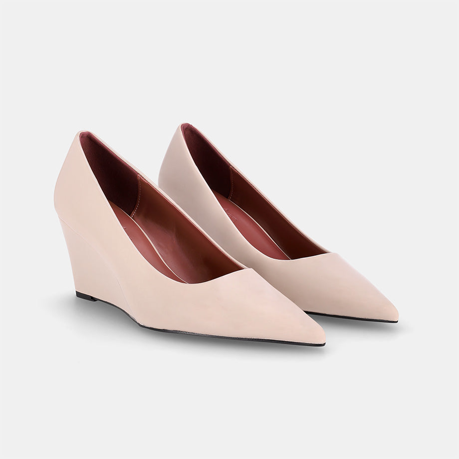 York Wedge Court Shoe - Blush