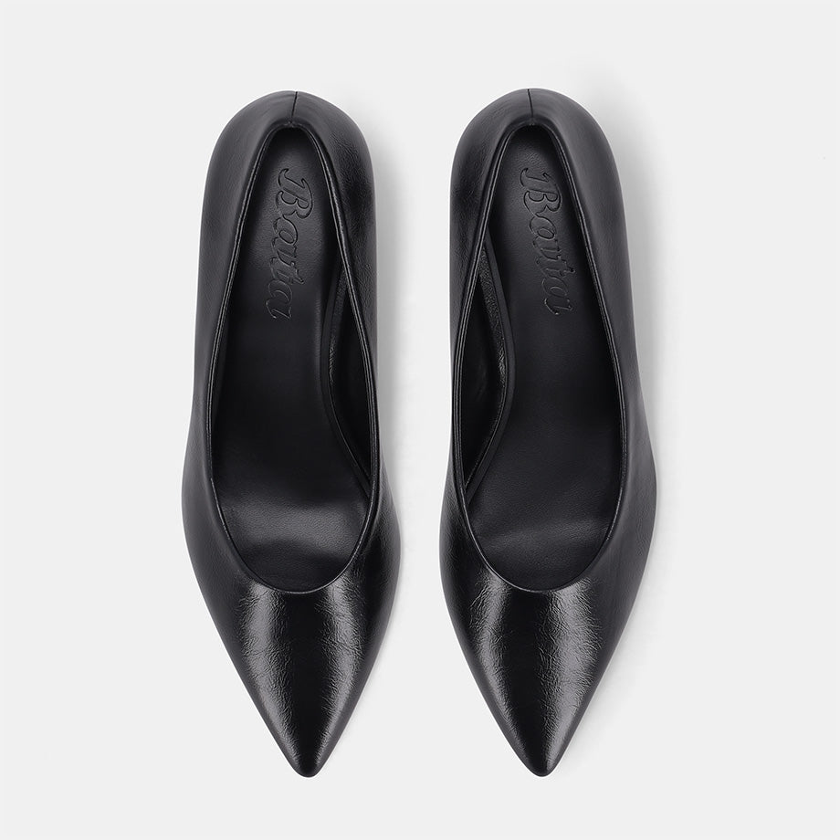 Detroit Pointed Court Shoe - Black