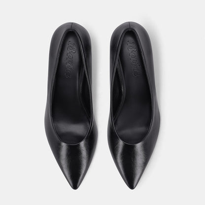 Detroit Pointed Court Shoe - Black