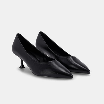 Detroit Pointed Court Shoe - Black