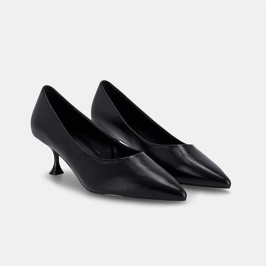 Detroit Pointed Court Shoe - Black