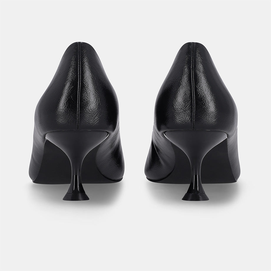 Detroit Pointed Court Shoe - Black