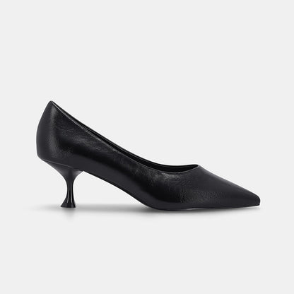 Detroit Pointed Court Shoe - Black