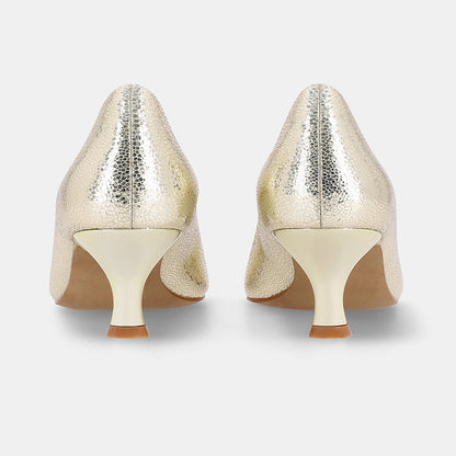Detroit Pointed Court Shoe - Gold