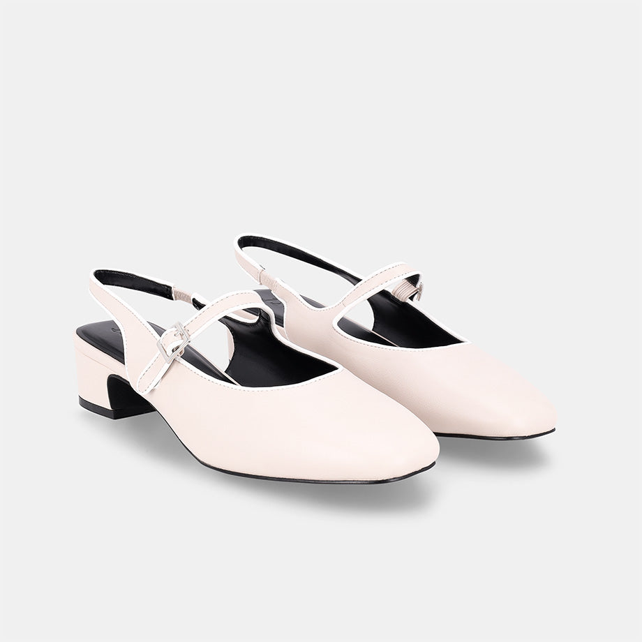 Memphis Mary Jane Slingback - Cream