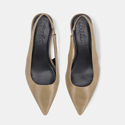 York Slingback Wedge - Beige