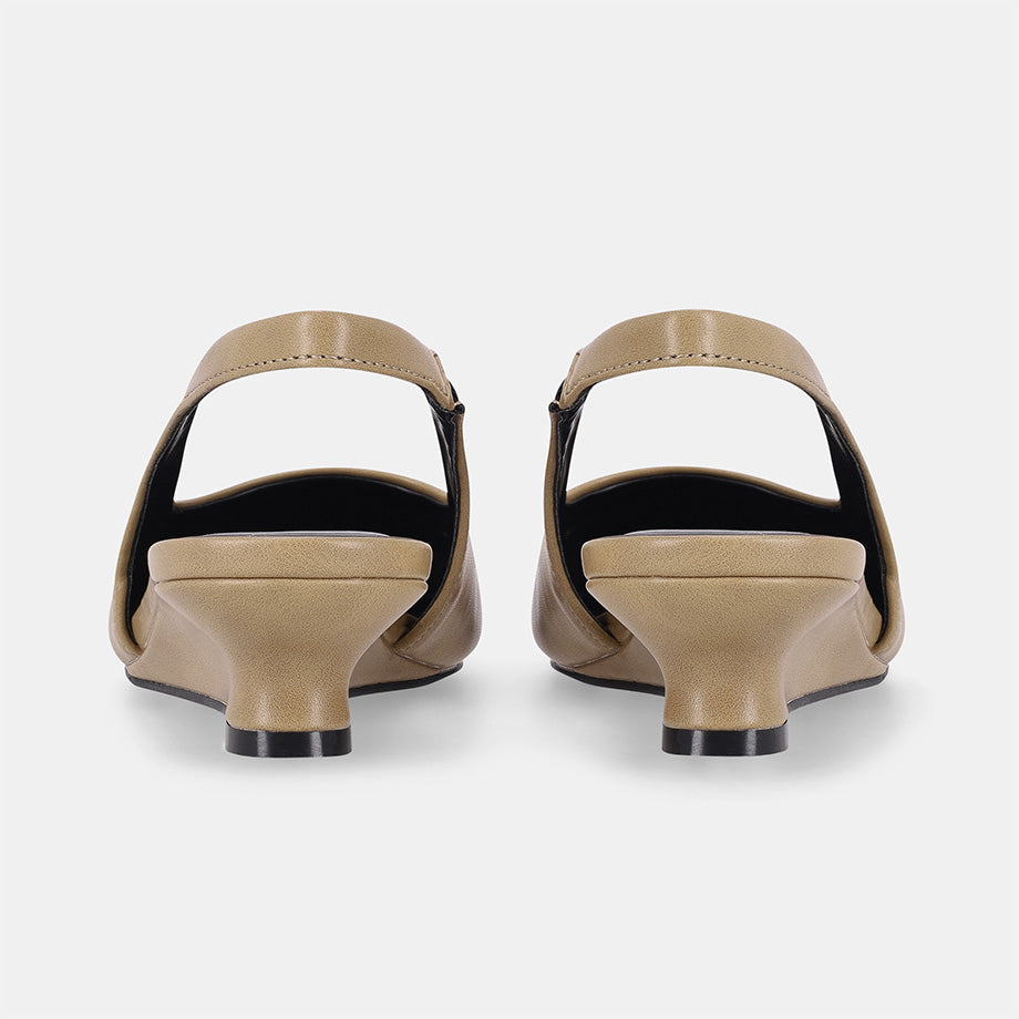 York Slingback Wedge - Beige