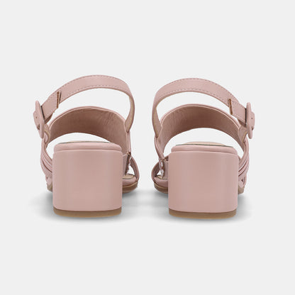 Federica Double Band Block Heel - Nude