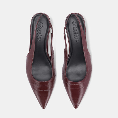 York Slingback Wedge - Burgundy