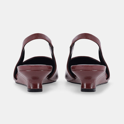 York Slingback Wedge - Burgundy