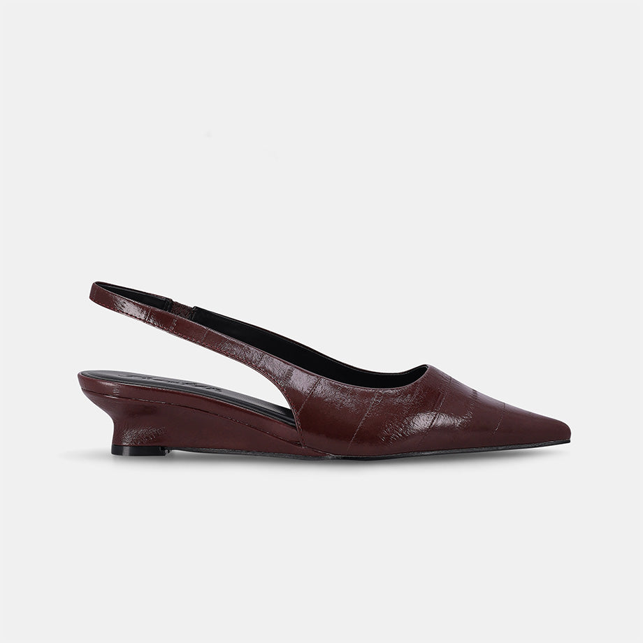 York Slingback Wedge - Burgundy