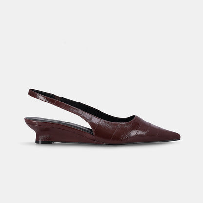 York Slingback Wedge - Burgundy