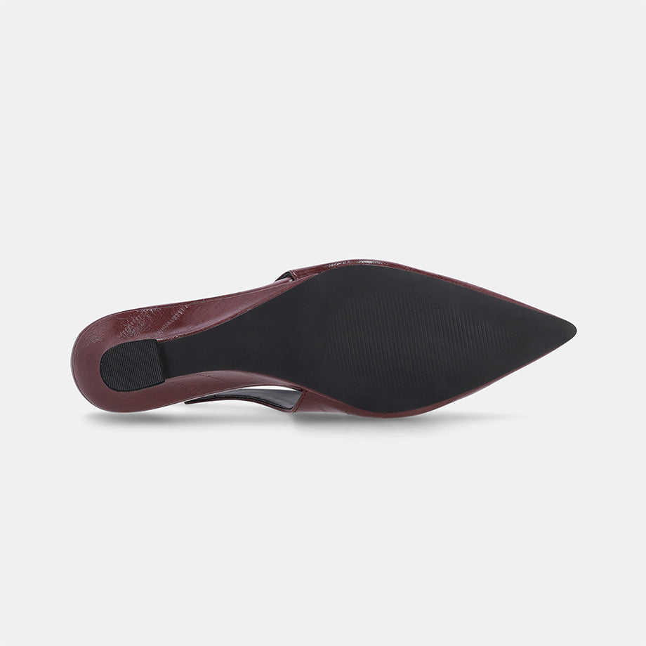 York Slingback Wedge - Burgundy