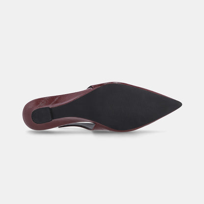 York Slingback Wedge - Burgundy