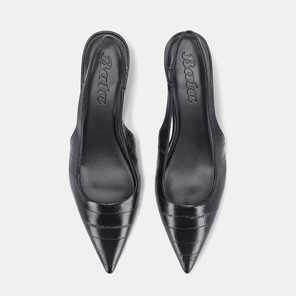 York Slingback Wedge - Black