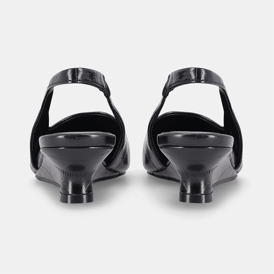 York Slingback Wedge - Black