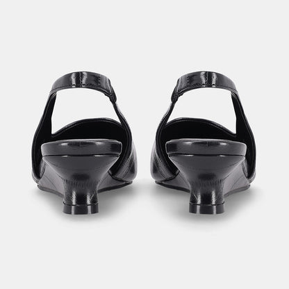 York Slingback Wedge - Black