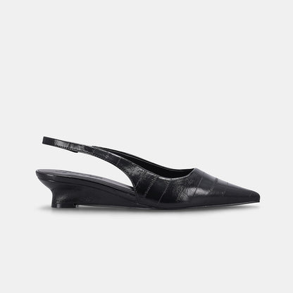 York Slingback Wedge - Black