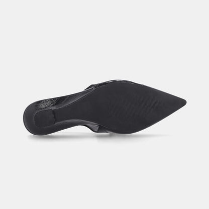 York Slingback Wedge - Black