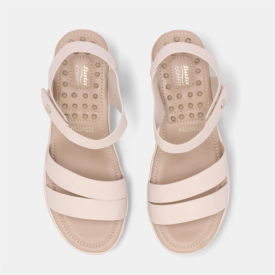 Catherine Wedge Sandal - Beige
