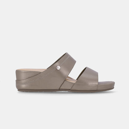 Caca Double Strap Wedge-Pewter