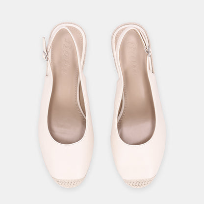 Sakura Sling Back Wedge - White