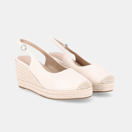 Sakura Sling Back Wedge - White
