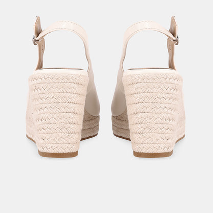 Sakura Sling Back Wedge - White
