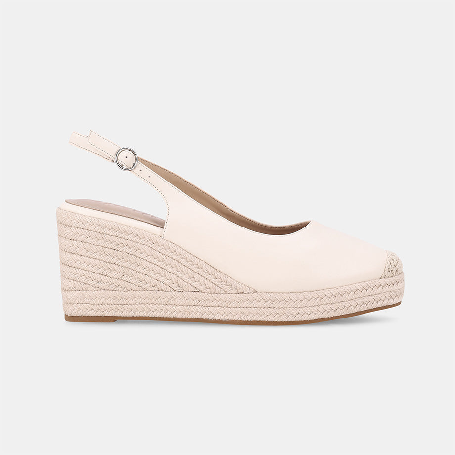 Sakura Sling Back Wedge - White