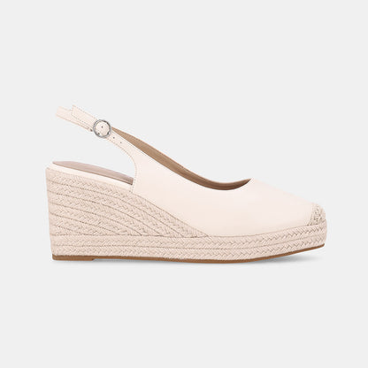 Sakura Sling Back Wedge - White