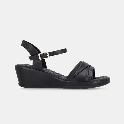 Capriy Comfort Wedge Sandal - Black