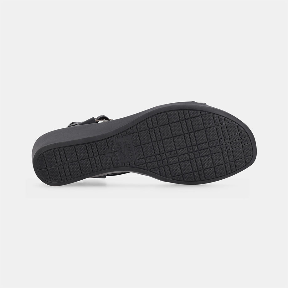 Capriy Comfort Wedge Sandal - Black