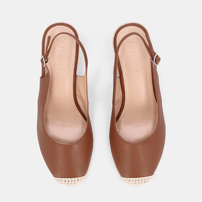 Sakura Sling Back Wedge - Camel