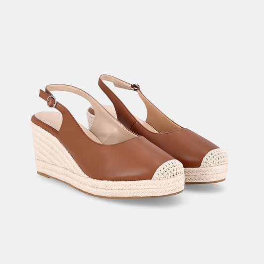 Sakura Sling Back Wedge - Camel