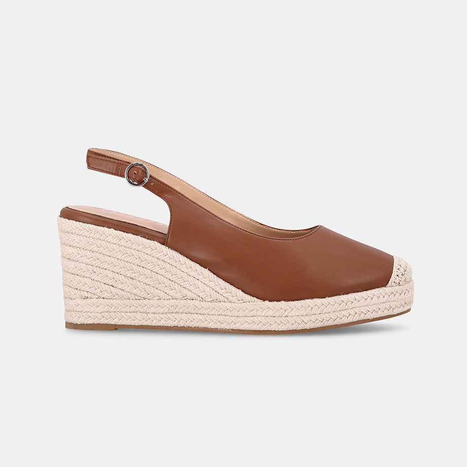 Sakura Sling Back Wedge - Camel