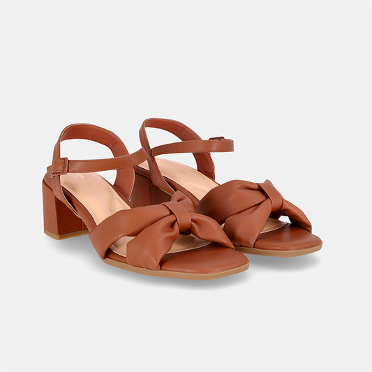 Federica Block Sandal -Tan