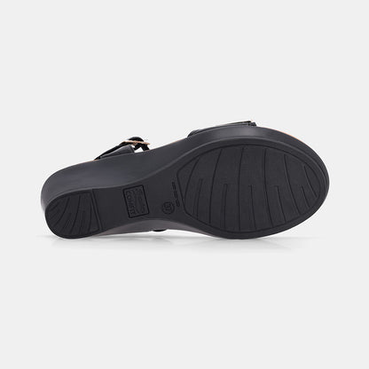 Cadynn Double Strap Slip-on Wedge-Black