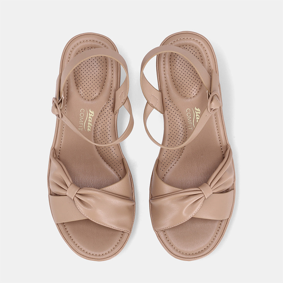 Chiara Block Heel Sandal-Beige